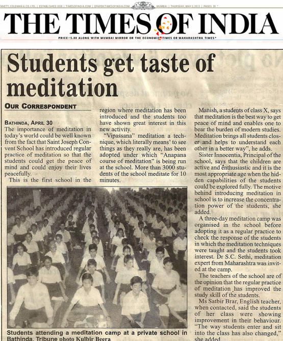 Students get taste of meditation