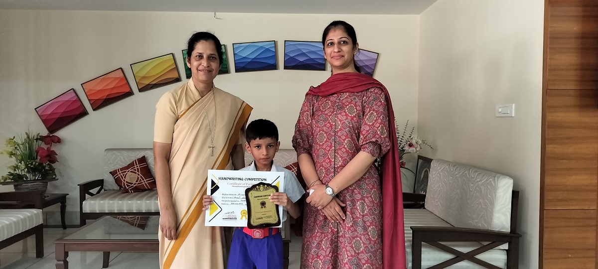 Consolation prize in handwriting competition