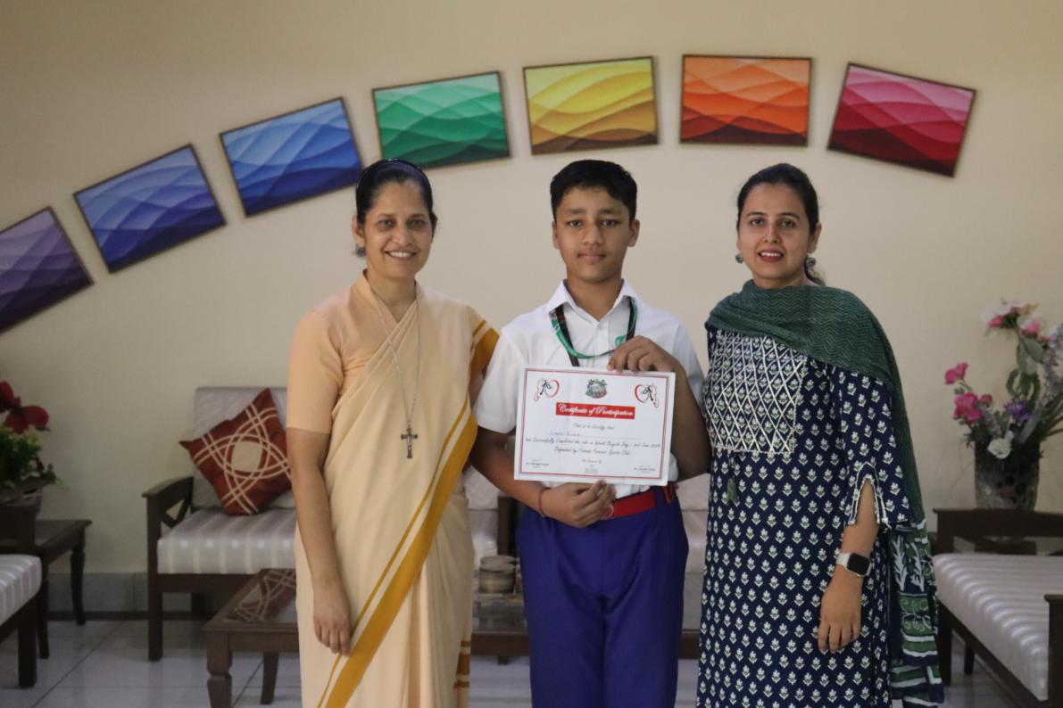 PARTICIPATION CERTIFICATE AT RIDE ON WORLD BICYCLE DAY