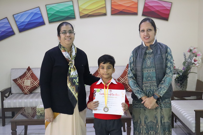 1ST POSITION IN 100M RACE