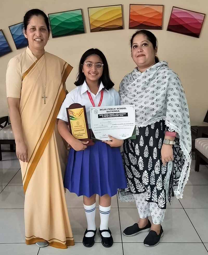 3RD POSITION AND A TROPHY IN INTER-SCHOOL POETRY COMPETITION