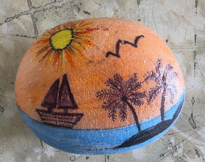 Stone Painting by Gyanvi Grover.