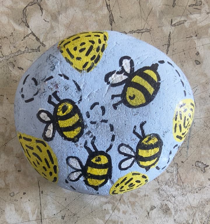 Stone Painting by Tejveer Singh.