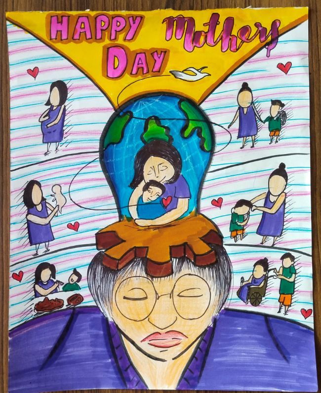 POSTER MAKING ON MOTHER'S DAY