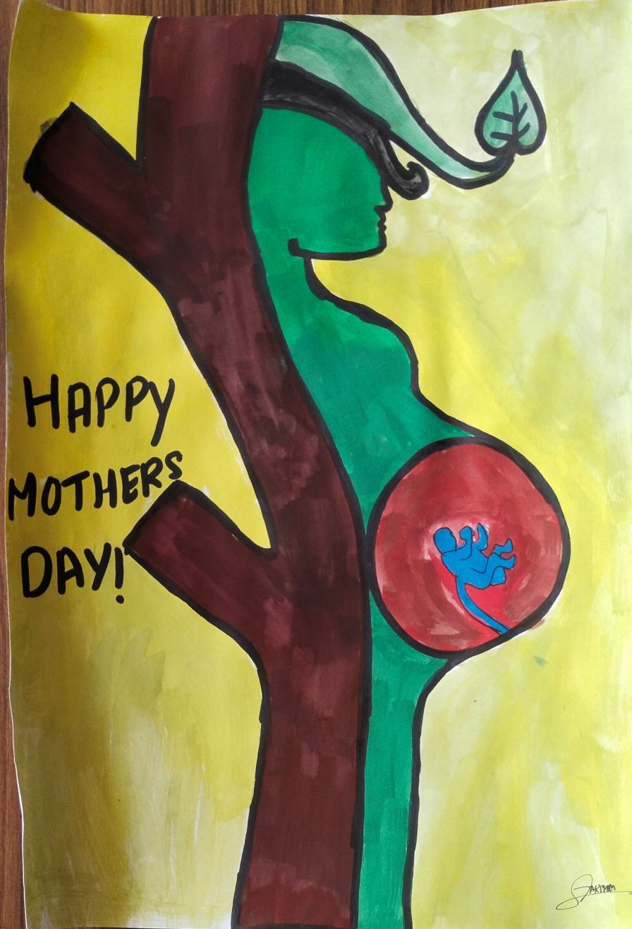 POSTER MAKING ON MOTHER'S DAY