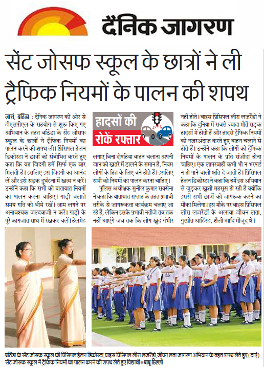 Road Safety Week- initiated in St Joseph's School