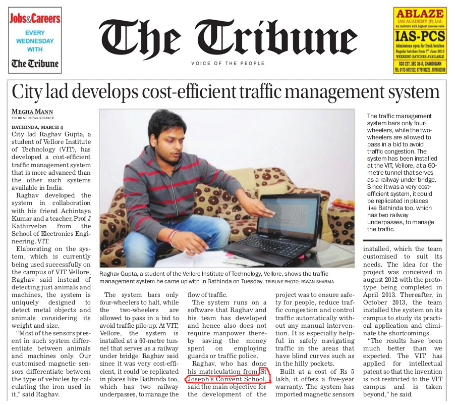 City lad develops cost-efficient traffic management system